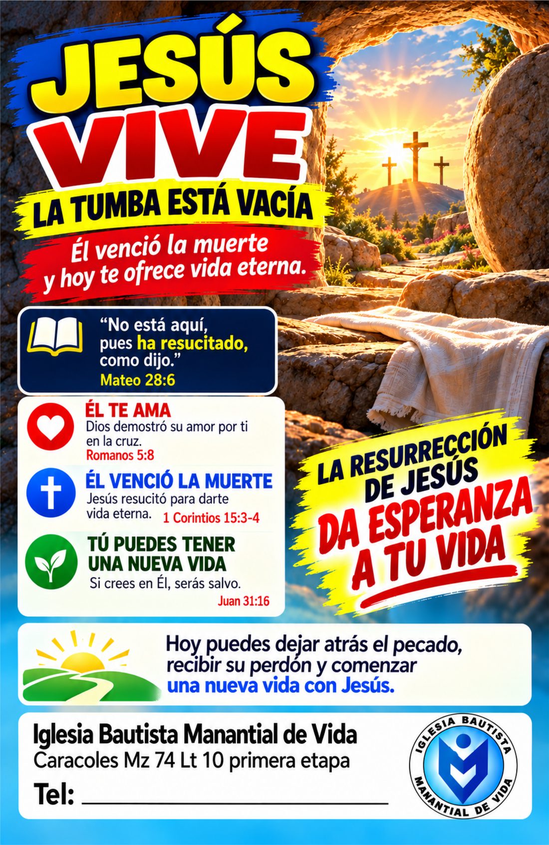 Portada del tratado Jesús vive, la tumba está vacía